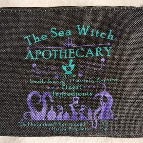 2/$10 Disney Ursula The Sea Witch Apothecary Canvas Zipper Pouch NWT - Picture 2 of 5